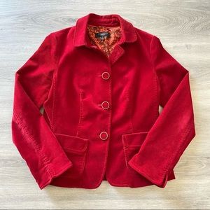Talbots Red Velvet/Corduroy Women's Blazer Jackets - Size 4P